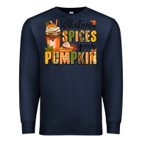 Navy whatever spices your pumpkin Premium Sweatshirt - MaliasSmallBusiness