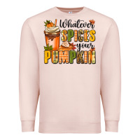 Pale Pink whatever spices your pumpkin Premium Sweatshirt - MaliasSmallBusiness