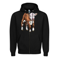 Black hereford calf Zipper Hoodie - LillyAllenDesigns
