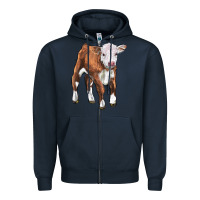 Navy hereford calf Zipper Hoodie - LillyAllenDesigns