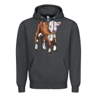 Smoke hereford calf Zipper Hoodie - LillyAllenDesigns