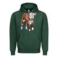 Sports Green hereford calf Zipper Hoodie - LillyAllenDesigns