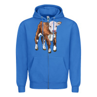 True Royal hereford calf Zipper Hoodie - LillyAllenDesigns