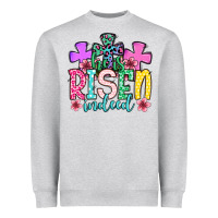 Heather Grey Easter Day He is risen indeed Heavyweight Sweatshirt - OliviaCreatesArt
