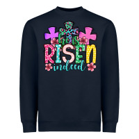 Navy Easter Day He is risen indeed Heavyweight Sweatshirt - OliviaCreatesArt