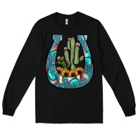 Black cactus horseshoe Long Sleeve Tee - JahusDesignShop