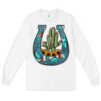 White cactus horseshoe Long Sleeve Tee - JahusDesignShop