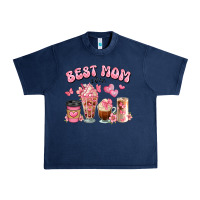 Navy best mom ever floral coffee cups Urban Heavy Tee - JahusDesignShop