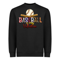 Black baseball is my valentine Heavyweight Sweatshirt - RacoonDesign
