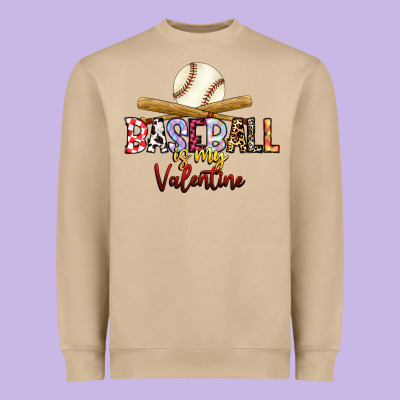 Baseball Is My Valentine Heavyweight Sweatshirt Designed By Racoondesign