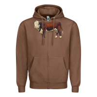 Chestnut hereford bull Zipper Hoodie - LillyAllenDesigns