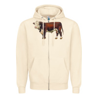 Sandshell hereford bull Zipper Hoodie - LillyAllenDesigns