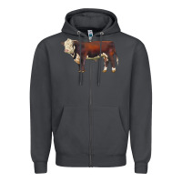 Smoke hereford bull Zipper Hoodie - LillyAllenDesigns