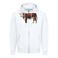 White hereford bull Zipper Hoodie - LillyAllenDesigns