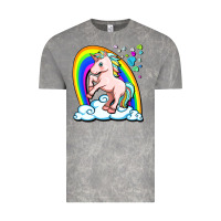 Cloud Rock cute unicorn with rainbow Vintage Tee - FaDigitalArtStudio