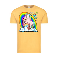 Vintage Mustard cute unicorn with rainbow Vintage Tee - FaDigitalArtStudio