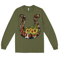 Army Green horseshoe sunflower Long Sleeve Tee - JahusDesignShop