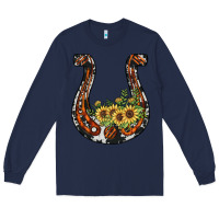 Navy horseshoe sunflower Long Sleeve Tee - JahusDesignShop