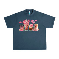 Midnight Navy floral coffee cups Urban Heavy Tee - JahusDesignShop