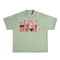 Oil Green floral coffee cups Urban Heavy Tee - JahusDesignShop