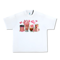 White floral coffee cups Urban Heavy Tee - JahusDesignShop