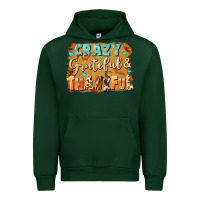 Forest Green Crazy grateful and thankful Urban Hoodie - NancyCooperArtShop