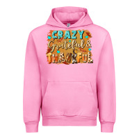Fuchsia Pink Crazy grateful and thankful Urban Hoodie - NancyCooperArtShop