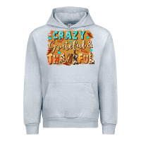 Heather Grey Crazy grateful and thankful Urban Hoodie - NancyCooperArtShop