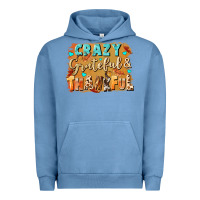 Pigment Pebble Blue Crazy grateful and thankful Urban Hoodie - NancyCooperArtShop