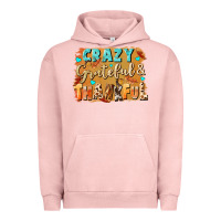 Pigment Salmon Crazy grateful and thankful Urban Hoodie - NancyCooperArtShop