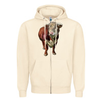 Sandshell hereford bull face Zipper Hoodie - LillyAllenDesigns