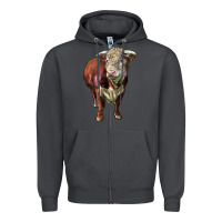 Smoke hereford bull face Zipper Hoodie - LillyAllenDesigns