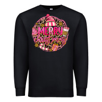 Black pink merry christmas Premium Sweatshirt - MaliasSmallBusiness