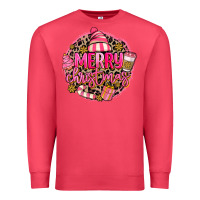 Cardinal pink merry christmas Premium Sweatshirt - MaliasSmallBusiness