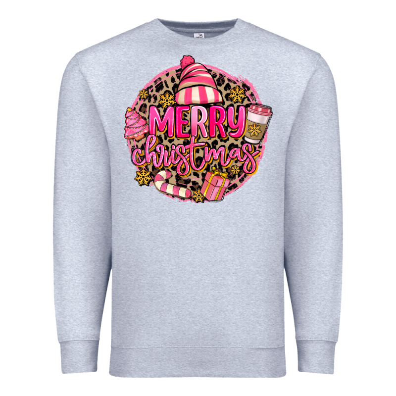 Pink Merry Christmas Premium Sweatshirt by MaliasSmallBusiness | Teevron