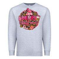 Heather Grey pink merry christmas Premium Sweatshirt - MaliasSmallBusiness