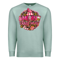 Seafoam pink merry christmas Premium Sweatshirt - MaliasSmallBusiness