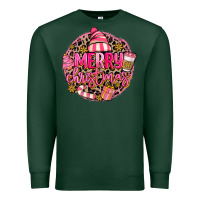 Sports Green pink merry christmas Premium Sweatshirt - MaliasSmallBusiness