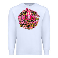 White pink merry christmas Premium Sweatshirt - MaliasSmallBusiness