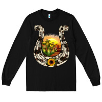 Black horseshoe sunset Long Sleeve Tee - JahusDesignShop