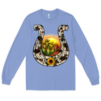 Colony Blue horseshoe sunset Long Sleeve Tee - JahusDesignShop