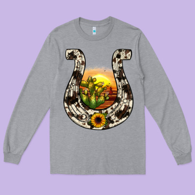 Horseshoe Sunset Long Sleeve Tee Designed By Jahusdesignshop