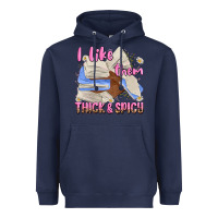 Navy i like them thick and spicy Heavyweight Hoodie - MaliasSmallBusiness