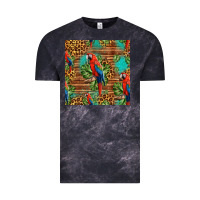 Cloud Black macaw parrot seamless pattern Vintage Tee - HRA Design Shop