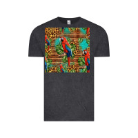Vintage Black macaw parrot seamless pattern Vintage Tee - HRA Design Shop