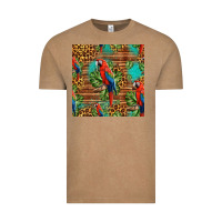 Macaw Parrot Seamless Pattern Vintage Tee | Teevron