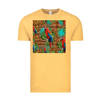Vintage Mustard macaw parrot seamless pattern Vintage Tee - HRA Design Shop