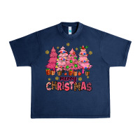 Navy pink christmas trees Urban Heavy Tee - AdoDesignShop
