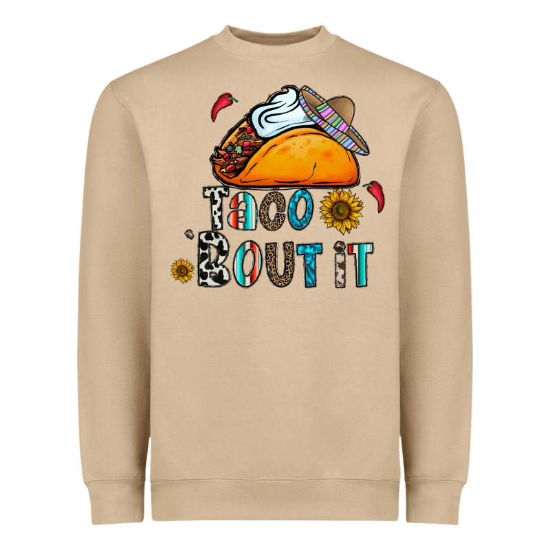Taco Bout It Heavyweight Sweatshirt by CowhideDigitalArt | Teevron