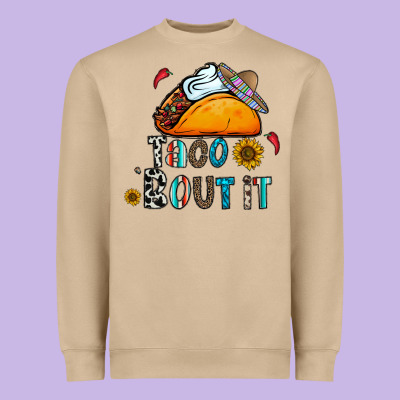 Taco Bout It Heavyweight Sweatshirt Designed By Cowhidedigitalart